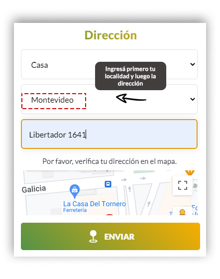 Ingreso de direccion Ingreso de direccion