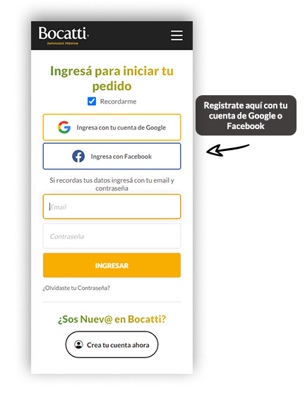 Con Facebook o Google